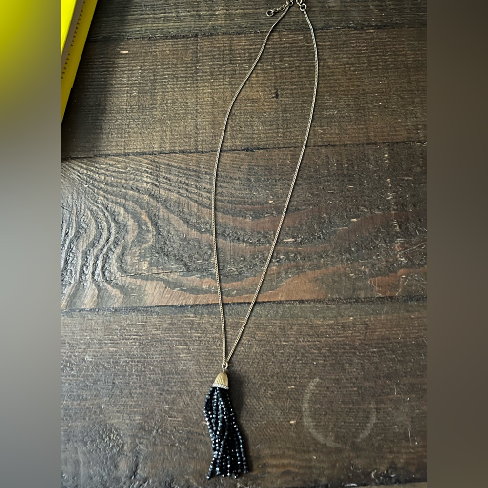 J. Crew Factory Beaded Tassel Necklace